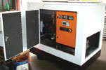 The generator housing and orange control panel for MTN’s cellular towers